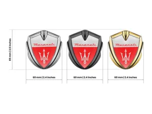 Maserati Silicone Emblema Badge Disegno Lussuoso Bordo Lega